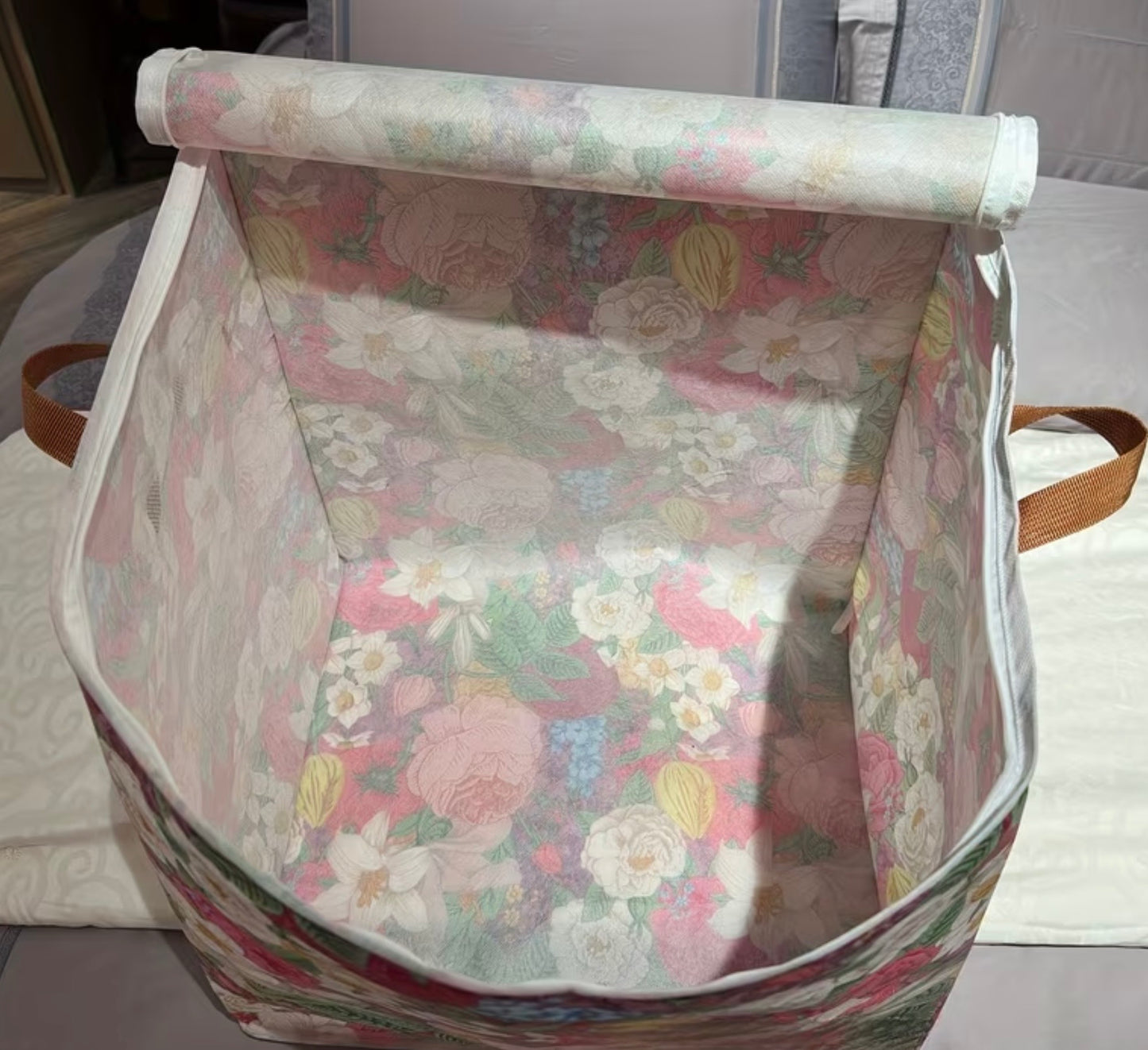 Floral Folding Woven Bag