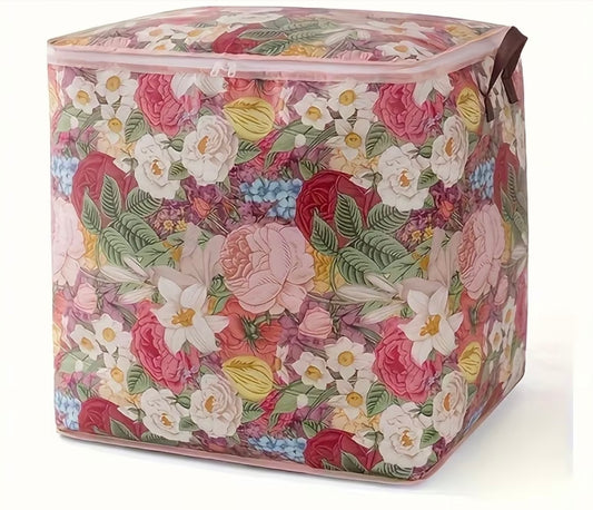 Floral Folding Woven Bag