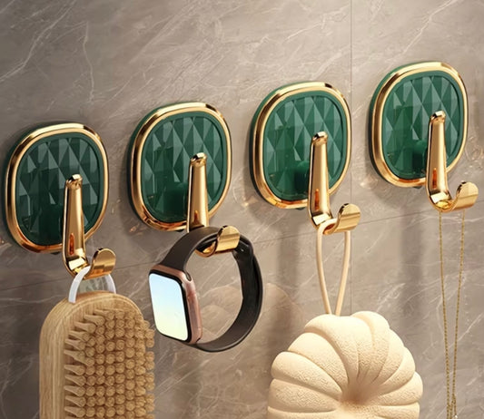 Set of 4 Stylish Textured Adhesive Hooks