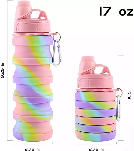 Collapsible Silicone Water Bottle Multicoloured