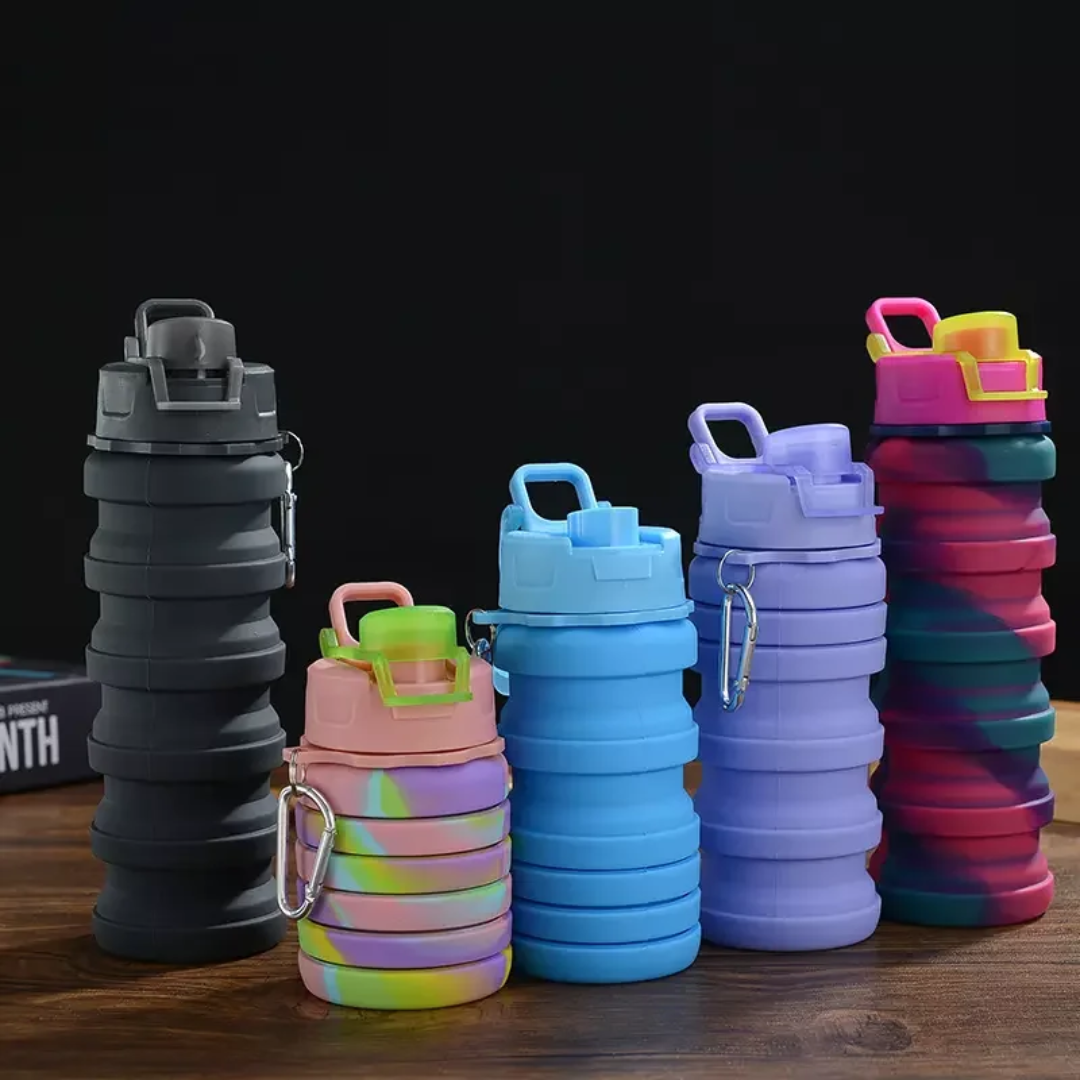 Collapsible Silicone Water Bottle Multicoloured