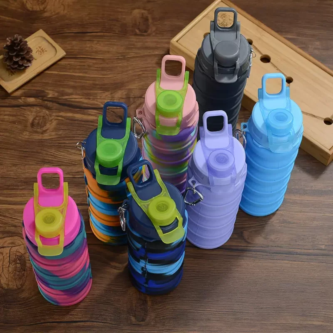 Collapsible Silicone Water Bottle Multicoloured