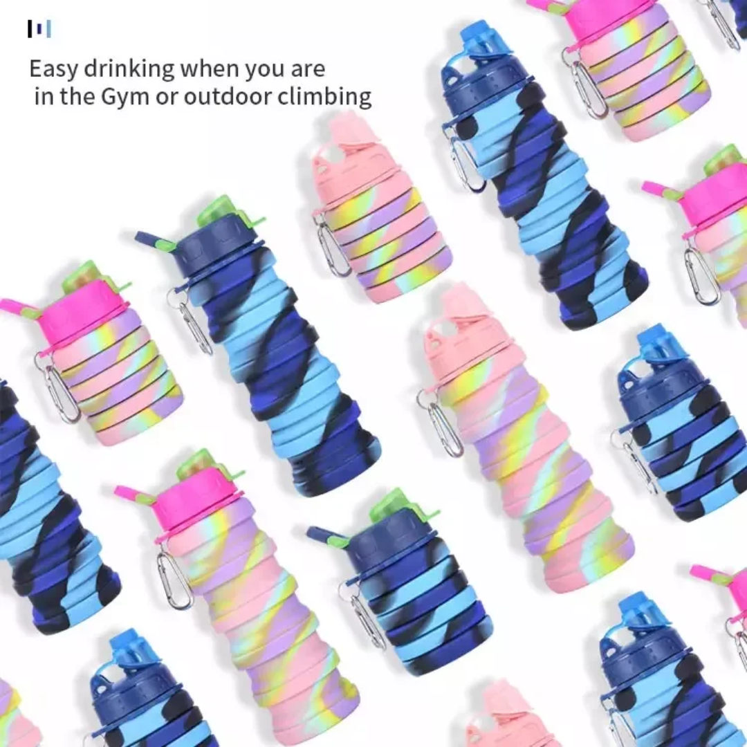 Collapsible Silicone Water Bottle Multicoloured