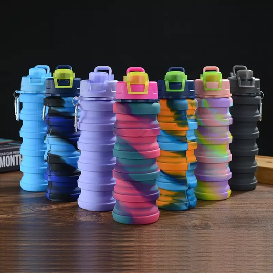 Collapsible Silicone Water Bottle Multicoloured